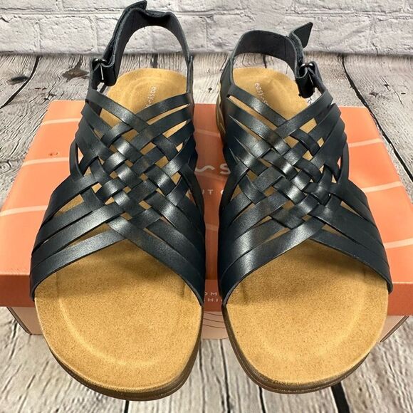 Easy Spirit Women’s Mar Leather Comfort Sandals Ultra Flexible Dark Blue 11M NWT - Picture 2 of 7